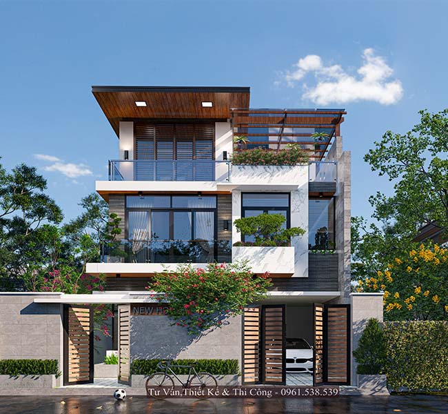 Biệt thự 3 tầng đẹp hiện đại tại Củ Chi
