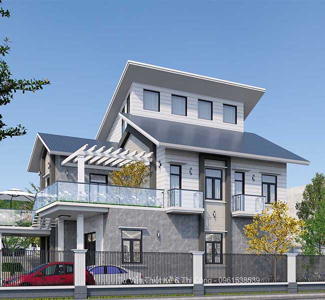Nhà Mái Chéo Hiện Đại Đẹp Mắt Tại Cần Thơ